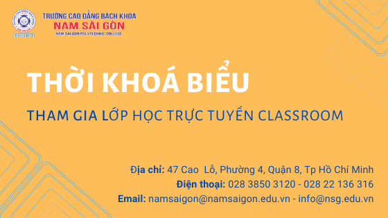 Thời Khoá Biểu Lớp Học Trực Tuyến